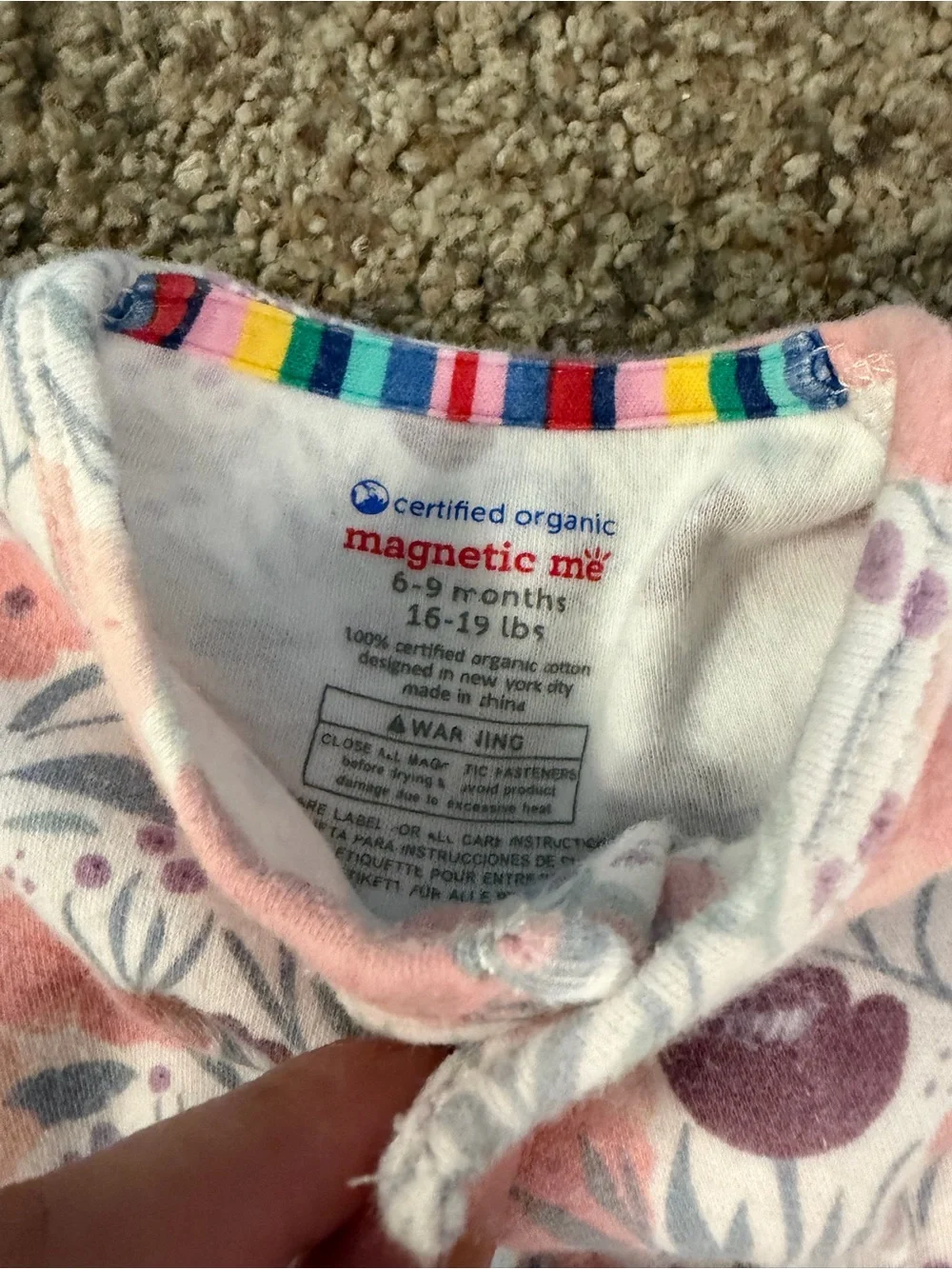 Magnetic Me footless sleeper 6-9 months